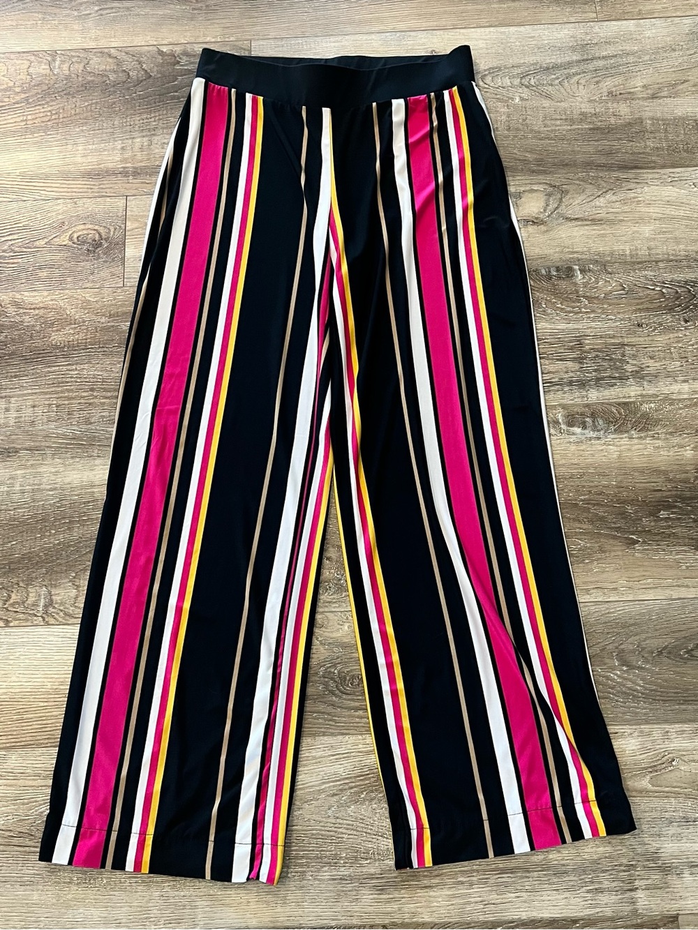 INC International Concepts Vivid Run Mix Stripe Wide Leg Pants Size Small